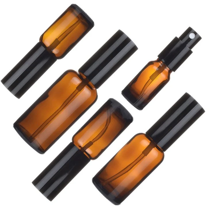 Aluminum pump with amber glass botlle